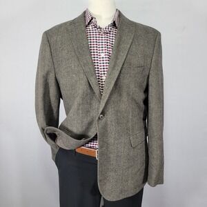 Joseph Abboud Men's Tweed Sport Coat Blazer Two Button Herringbone Wool Poly‎ XL
